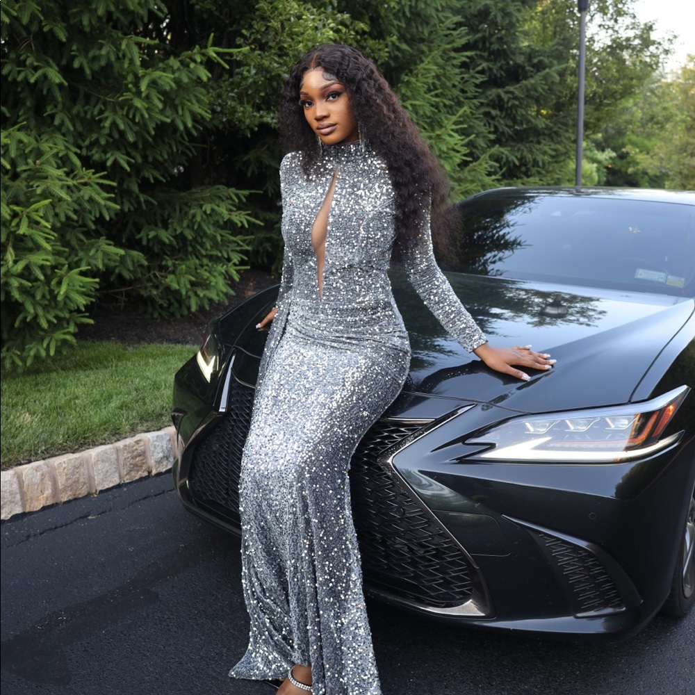 Silver sequins dress